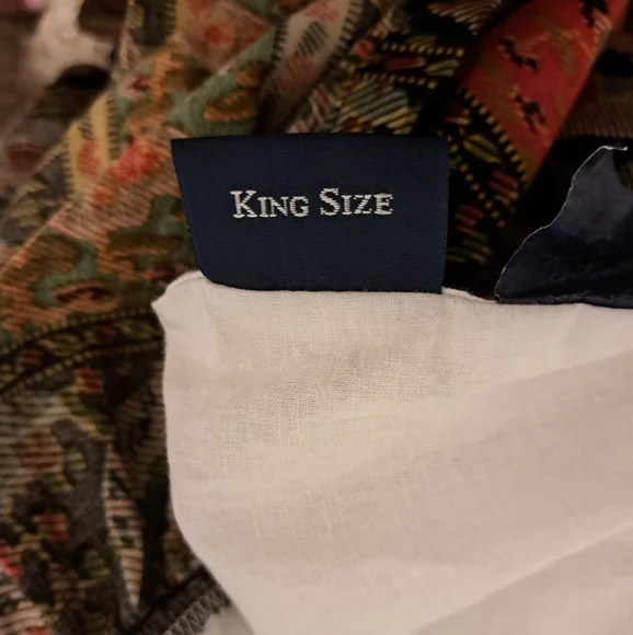 VTG Ralph Lauren Leningrad Russia KING Bedskirt Multi RUST Harvest Drop 12" USA - Picture 6 of 8